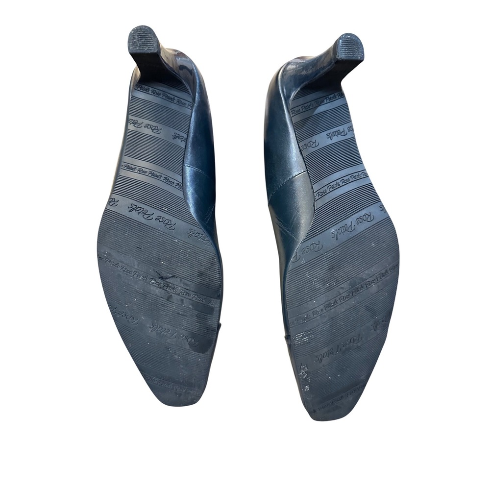 Rose Petals by Walking Cradles Navy Leather‎ Cap Toe Heels Women Size 10 Narrow - Picture 9 of 14